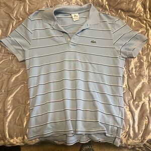 Lacoste Men's Sky Blue Polo with White Stripes